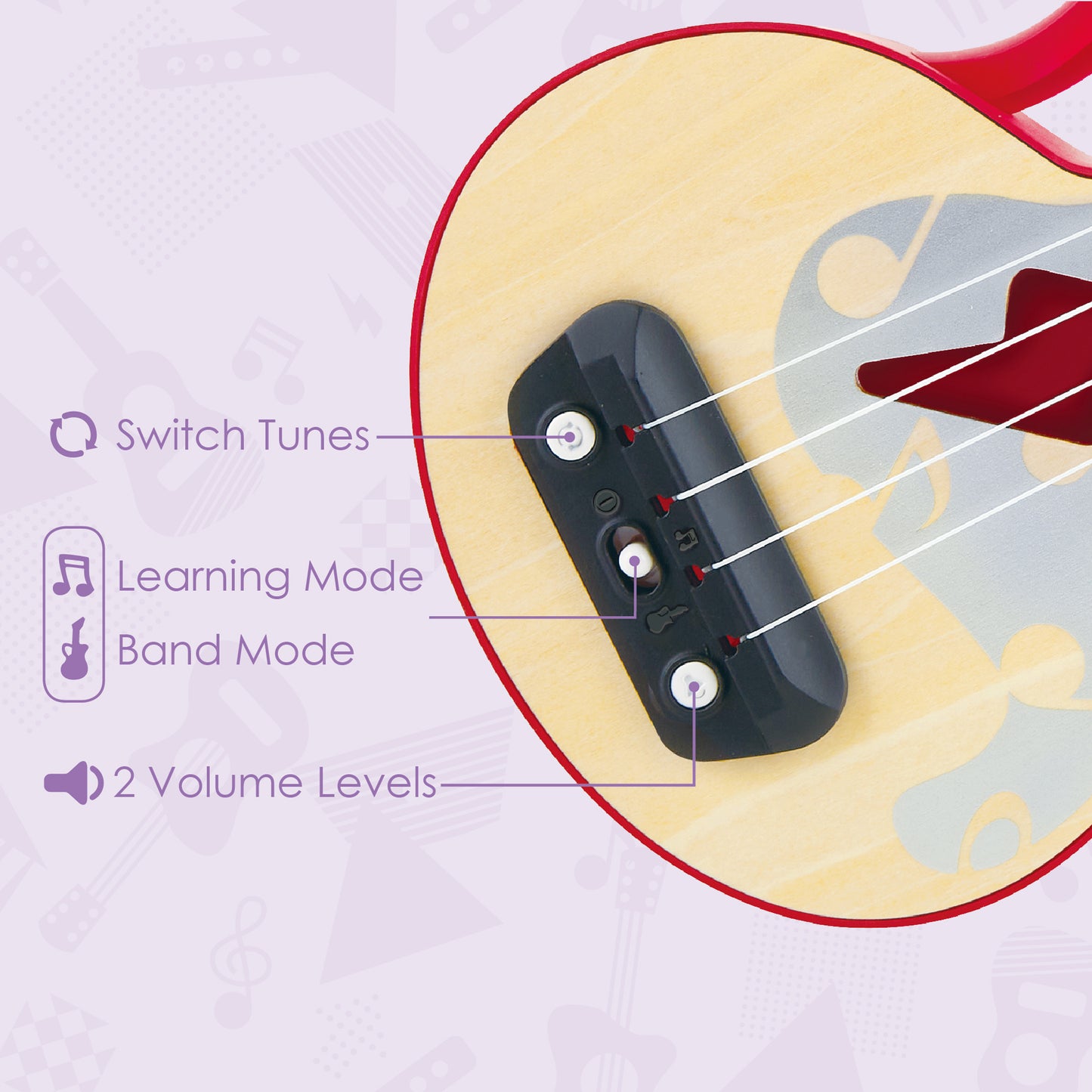 Learn with Lights Ukulele- Red